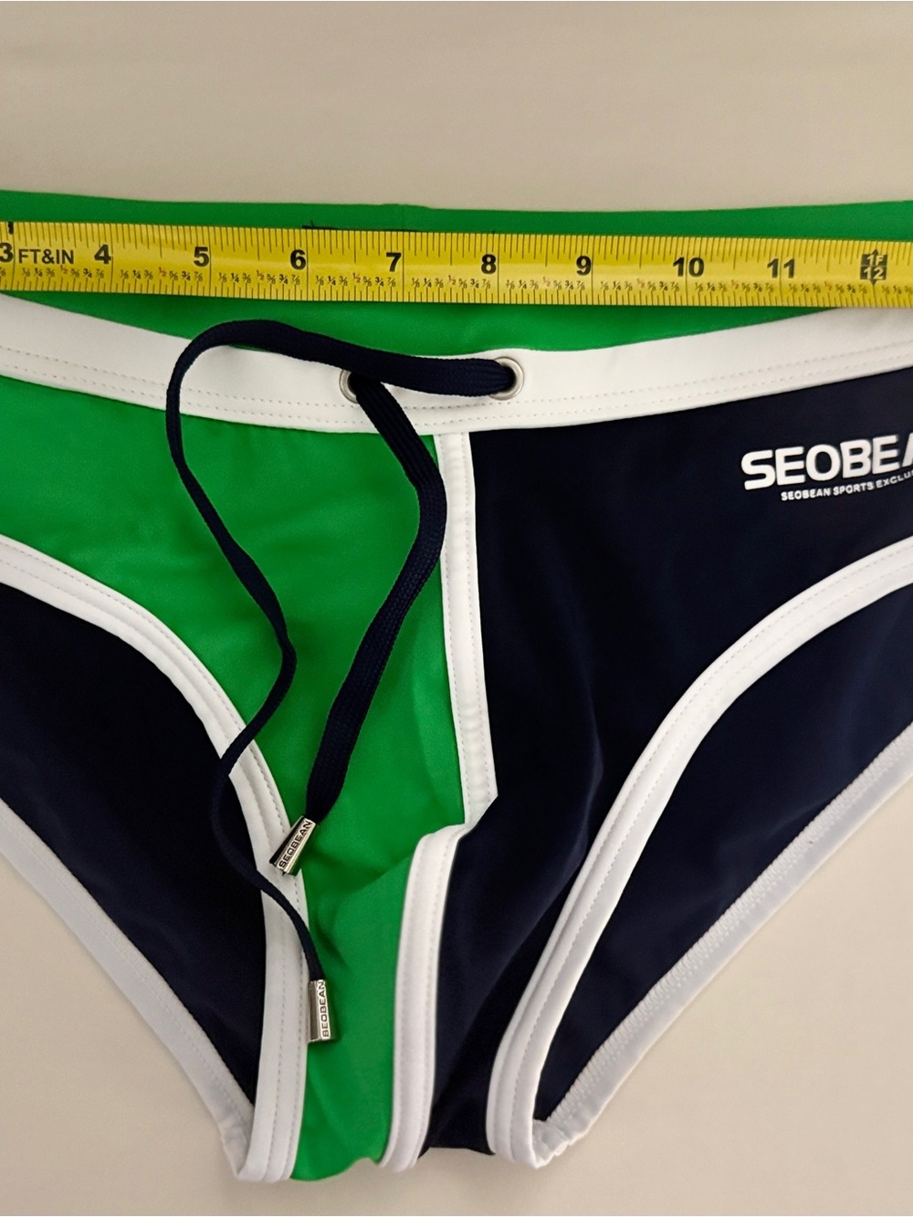 Men’s SEOBEAN Navy and Green Swim Briefs